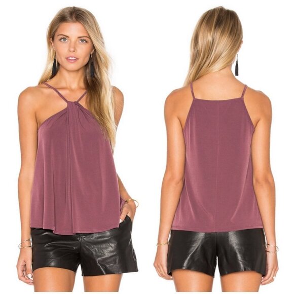 💕BCBGENERATION💕 Racer Front Tank ~ Dusty Eggplant Small S NWT - Picture 1 of 13